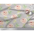 thumbnail image 3 of Soimoi Gray Cotton Jersey Fabric Flower & Leaves Watercolor Print Fabric by the Yard 58 Inch Wide, 3 of 3