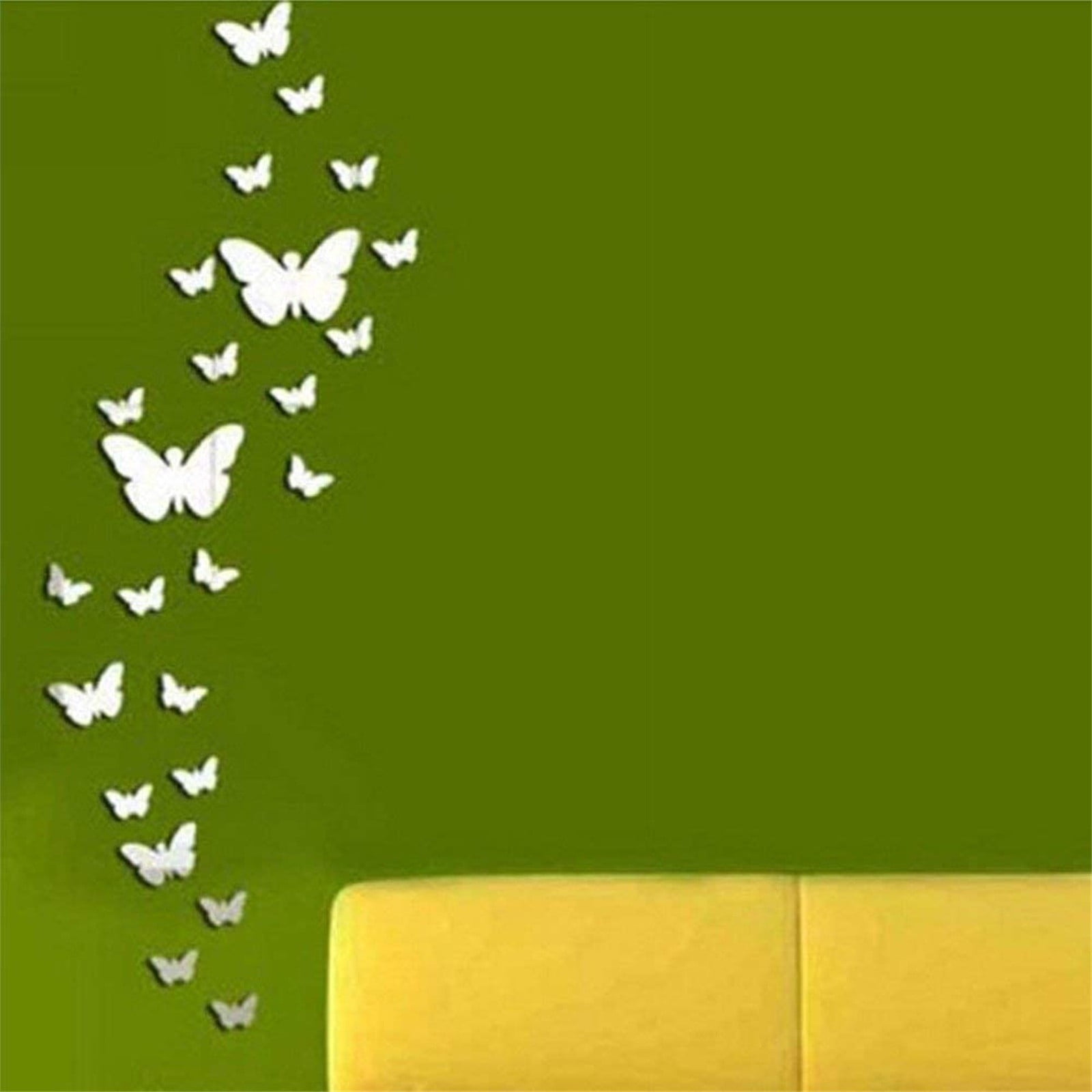 Lingouzi 30PCS Butterfly Combination 3D Three-dimensional Mirror Wall Sticker Home Decora