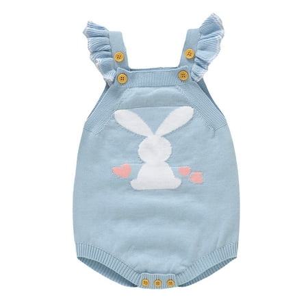 

Baby Girl Boy Bunny Knit Sweater Romper Sleeveless Bodysuit Clothes