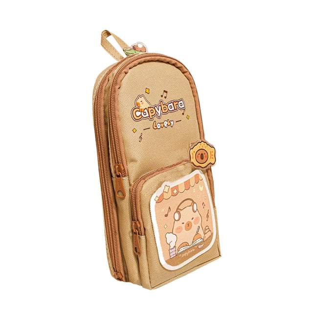 Estuche Para Lápices, Bolsa De Maquillaje, Soporte Para Bolígrafos Y Marcadores, Bolsa De Papelería Para Niños, Niñas Y Mujeres, Marrón Claro