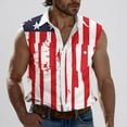 thumbnail image 2 of BiZtdJrK Hawaiian Shirts for Men Summer Sleeveless Button Down Lapel Vest American Flag Printed Casual Beach Aloha Shirt with Pockets Red XXL My Orders Placed By Me, 2 of 6