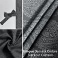 thumbnail image 5 of DWCN Ombre Blackout Curtains–Damask Patterned Thermal Insulated Noise Reducing Grommet Curtains for Bedroom Living Room, 46 x 90 Inches, Set of 2 Panels with Tiebacks, Black, 5 of 7