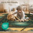 thumbnail image 4 of ODIKA 2'x3' Washable Accent Rug Pet Friendly, Bedside Mat Fish Angler Theme Reel Trout Lure Border Cabin Fishing Vintage Refined for Bedroom, Nursery, RV, 4 of 7