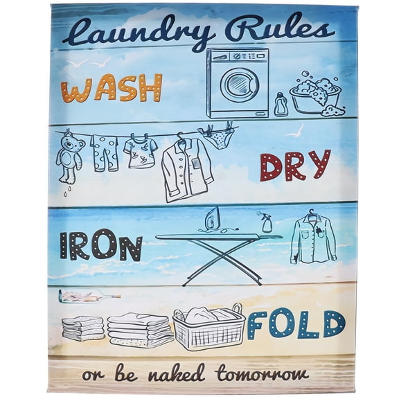 Canvas Hanging Picture Laundry Room Accessories Bathroom Art Wall Kids Decor Paintings Office Decorative The Sign