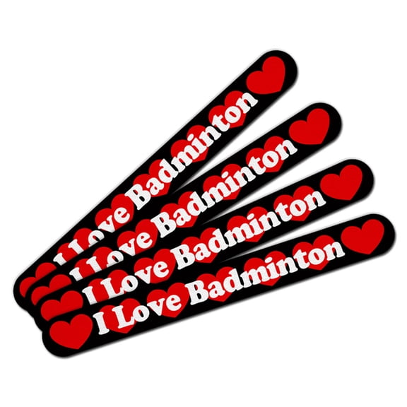I Love Badminton Double-Sided Nail File Emery Board Set 4 Pack