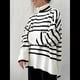 thumbnail image 4 of Suéter de Cuello Alto A Rayas para Mujer, Suéter Holgado Que Combina con L, 4 of 10
