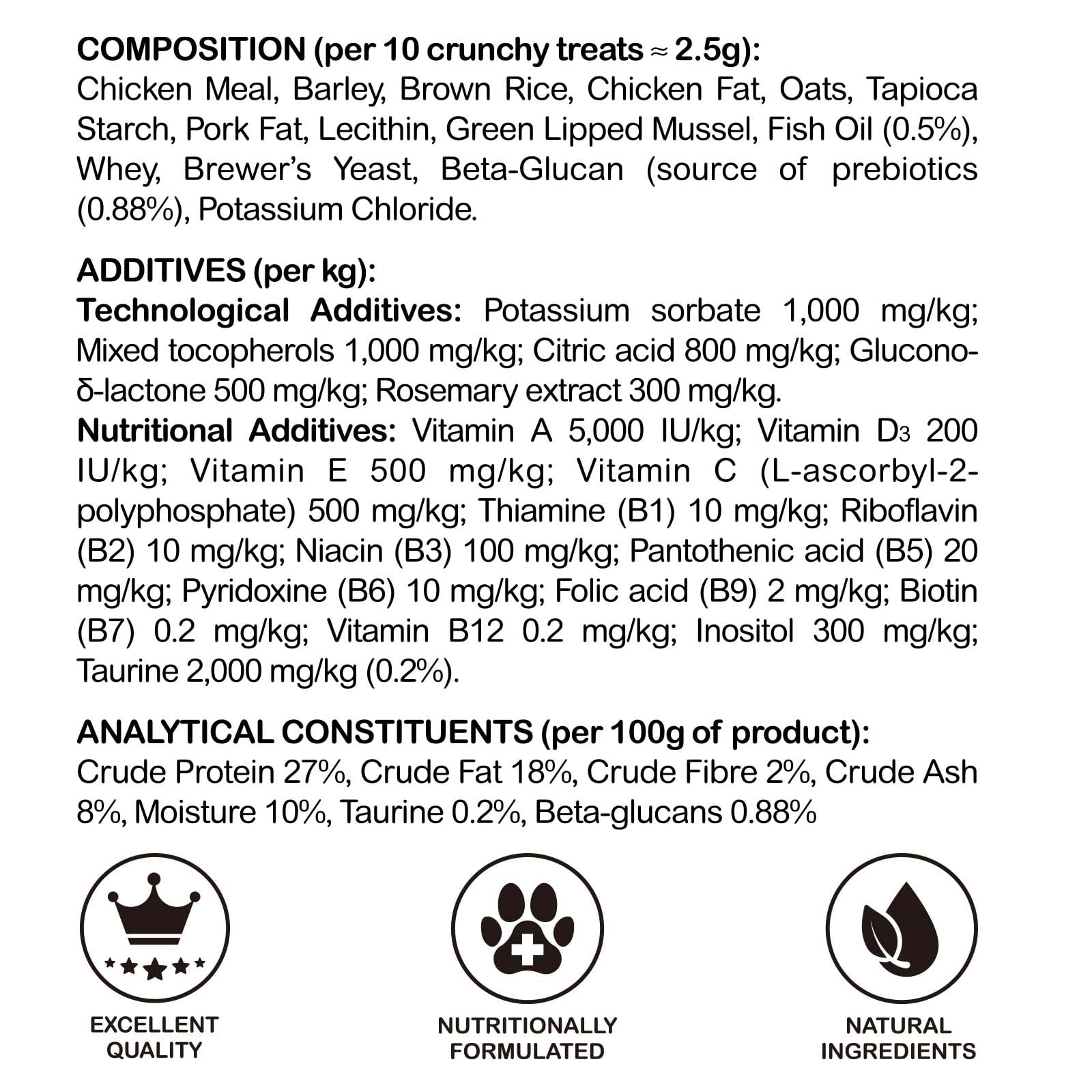 Oimmal Cat Multivitamin Chews, Chicken Flavor Cat Vitamins Treats - 15-in-1 Daily Supplement for Skin & Coat, Heart, Brain, and Digestive Health, Delicious Crunchy & Creamy - 4Pack
