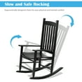 thumbnail image 5 of CL.HPAHKL Wooden Rocking Chair Outdoor Indoor Rocker Chair, Patio Chair with High Back and Armrest for Backyard Lawn Garden, Black, 5 of 7