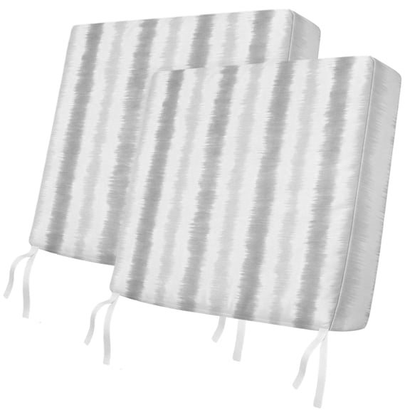 Outdoor Patio Cushion Covers 2 Pack Abstract Gray Stripes Patio Chair Cushion Covers with Ties and Zipper Watercolor Denim Stripes Waterproof Outdoor Seat Cushion Covers for Patio Furniture 24"x24"