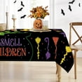 thumbnail image 4 of Halloween I Smell Children Rectangle Tablecloth 60 x 84 Inch, Sanderson Sisters Witch Broom Decorative Table Cloth Glitter Dining Table Cover, Hocus Pocus Holiday Dinner Picnic Decoration, 4 of 6