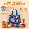 thumbnail image 5 of Pioneer Flower Floral Print Pattern Insulated Lunch Bag for Women & Adults,Large Portable Soft Cooler Lunch Bag,Thermal Food Storage Tote with Pearl Cotton,8.66L,8.75x5.75x9.5 Inch, 5 of 6