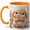 Orange, variant on Cute Spring Bunny Coffee Mug, Rabbit with Carrot Flower Garden Design, 11 oz Ceramic Cup