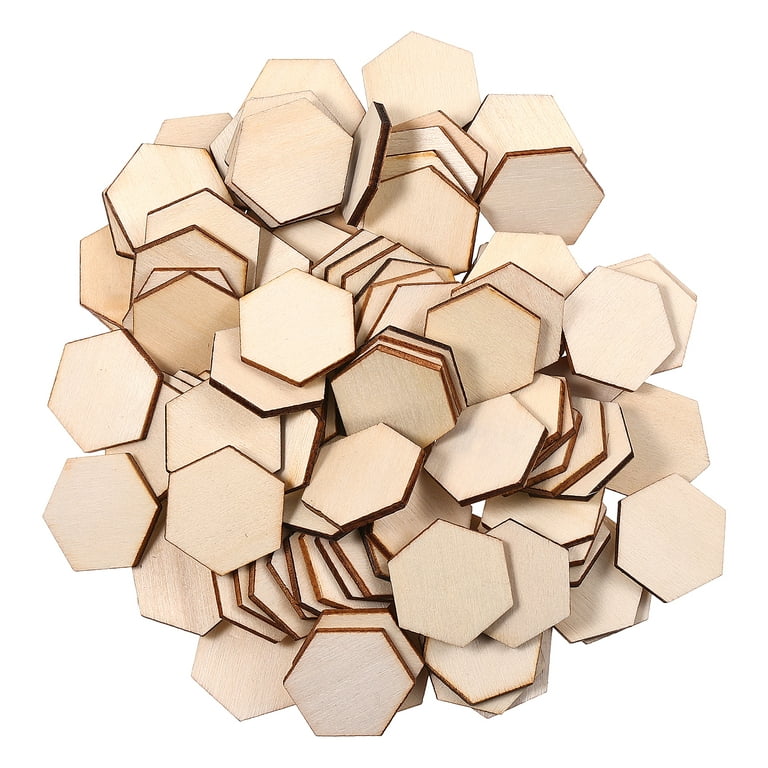 Unfinished Wood Pieces -dix-Pack Wooden Hexagon Cutout