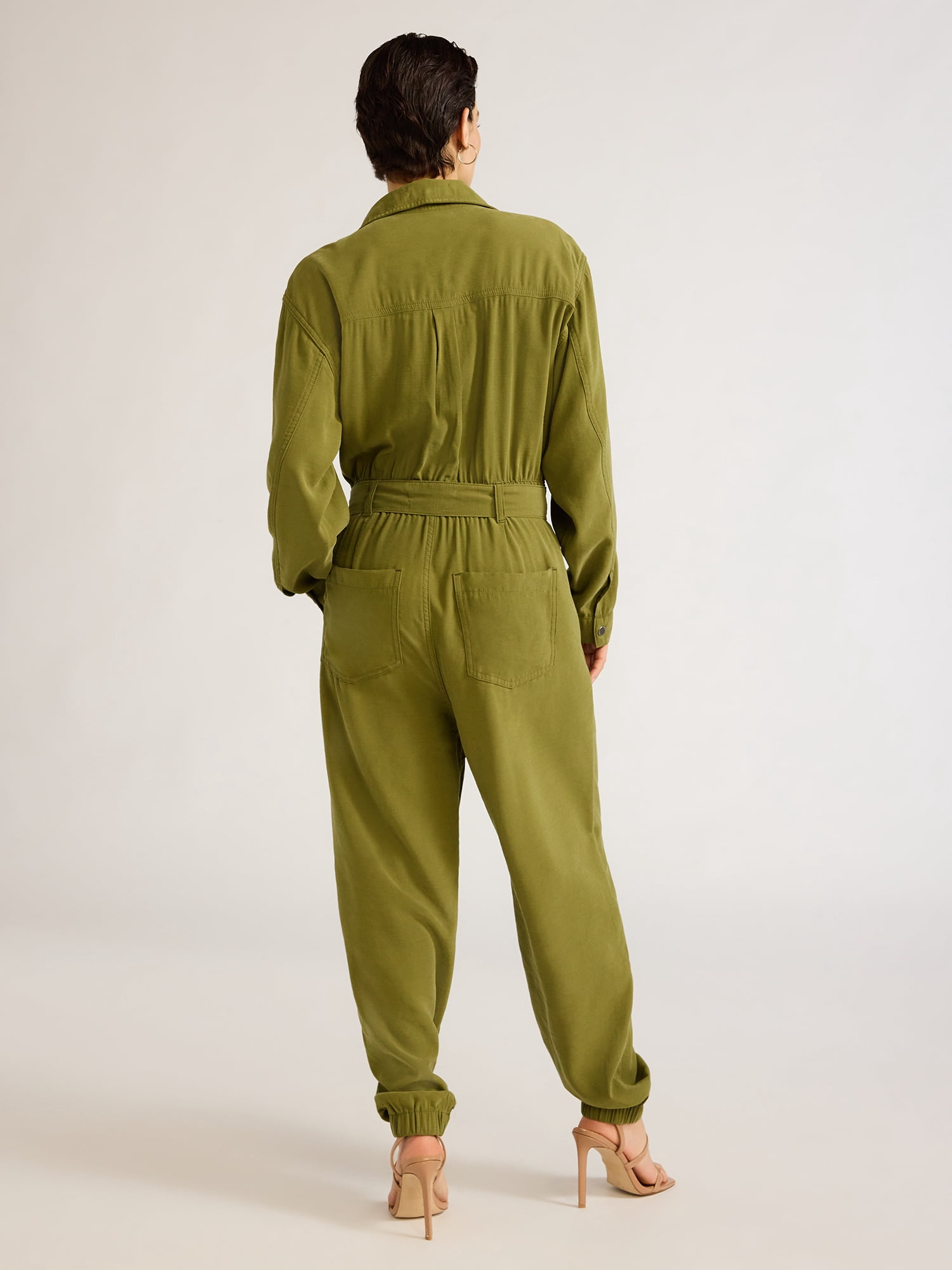 Sofia Jeans Women's and Women's Plus Size Utility Jumpsuit with Long Sleeves, 26" Inseam, Sizes XS-5X