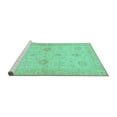 thumbnail image 2 of Ahgly Company Machine Washable Indoor Rectangle Oriental Turquoise Blue Traditional Area Rugs, 2' x 3', 2 of 4