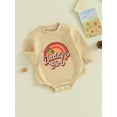 thumbnail image 3 of Bagilaanoe  Baby Girl Oversized Romper Sweatshirt Newborn Long Sleeve Bodysuits Letter Print Pullover 6M 12M 18M 24M Infant Casual Tee Tops, 3 of 9