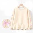 thumbnail image 6 of Ulanda Kids Sweatshirts Girls Neck Long Sleeve Pullover Preppy Clothes Girls Sweatshirt (Beige, 11-12 Years), 6 of 6