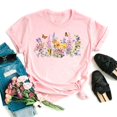 thumbnail image 1 of T-shirt Femme Imprimé Mode Fleur Papillon Manches Courtes Décontracté Haut Graphique, 1 of 7