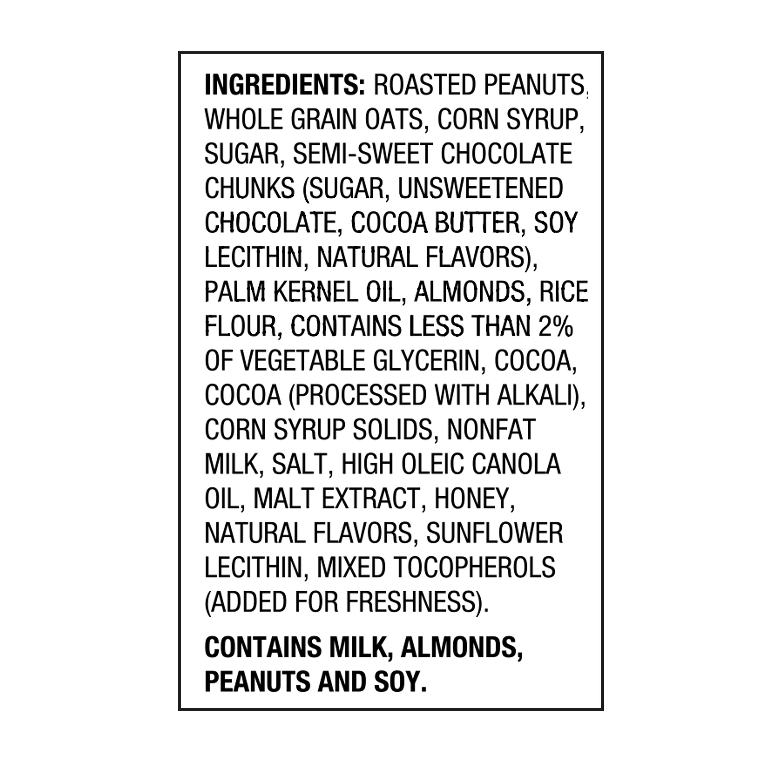 (12 pack) Great Value Dark Chocolate, Peanut & Almond Sweet & Salty Granola Bars, 1.2 oz, 6 Count