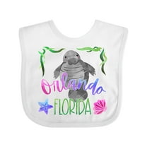 Inktastic Orlando Florida Cute Swimming Manatee Boys or Girls Baby Bib