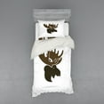 thumbnail image 2 of Ambesonne Animal Bedding Set 4 Pcs, Canadian Deer Head, Queen, Green Brown Army Green, 2 of 3