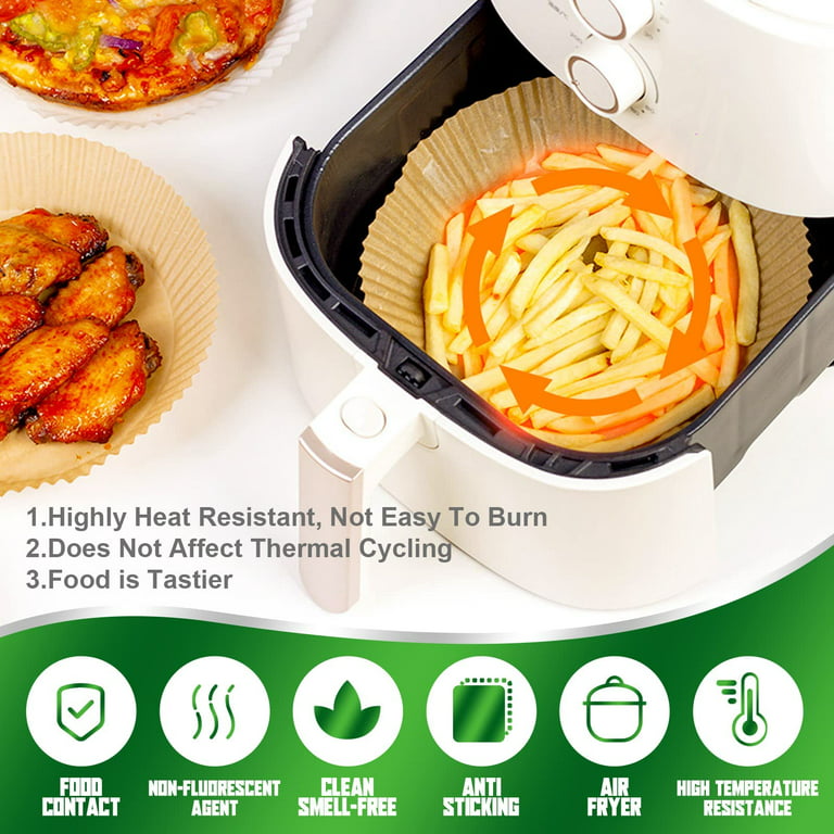 Air Fryer Paper Liners Disposable: 300pcs Oil Proof Parchment Sheets Round, Airfryer  Paper Basket Bowl Liner for Baking Cooking Food 