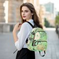 thumbnail image 6 of JIALIOU Mini Backpack Purse for Women Quilted Casual Daypack Small Travel Shoulder Bag, Adorable Green Pumpkin Cat, 6 of 7