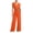 Orange, variant on 2 Piece Set for Women for Summer Women's Solid Color V-neck Vests Strap Striped Straight Leg Pants Set Orange XXL