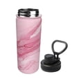 thumbnail image 2 of 18oz Sports Insulated Kettle Double Wall Vacuum Insulated Water Bottle With Leak Proof Flip Lid For Gym Outdoor Commuting Camping Pink Marble_21256_1, 2 of 9