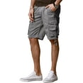 thumbnail image 3 of Matchstick Men Loose Solid Cargo Shorts with 8 Pockets, 3 of 7