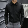 thumbnail image 3 of Camisas para hombre de negocios azul formal para hombre, camisa de vestir para oficina, social, elegante, de alta calidad, de lujo, informal, oferta, tallas grandes, regular, nuevas en IS, 3 of 5