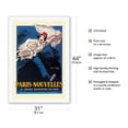 thumbnail image 2 of Paris News (Nouvelles) - The Great Midday Daily - Vintage French Advertising Poster by Jean d'Ylen c.1931 - Fine Art Rolled Canvas Print 27in x 40in, 2 of 4