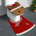 thumbnail image 2 of Cheapark Christmas Toilet Protector Set - Santa Snowman Themed 2-Piece Cover & Floor Mat, Non-Slip Restroom Decor, Festive Christmas Bathroom Accessories, 2 of 6