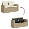 thumbnail image 2 of vidaXL Garden Sofa Set Beige PE rattan Large Modular Garden Sofa Set, 2 of 10