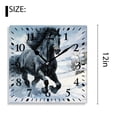 thumbnail image 2 of 12 Inch Wall Clock Battery Operated Silent Clock Decorative for Office, Kitchen, Outdoor, Living Room，Black Horse Winter Creative, 2 of 4