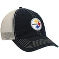 thumbnail image 3 of Men's '47 Black/Natural Pittsburgh Steelers Trawler Trucker Clean Up Snapback Hat, 3 of 4
