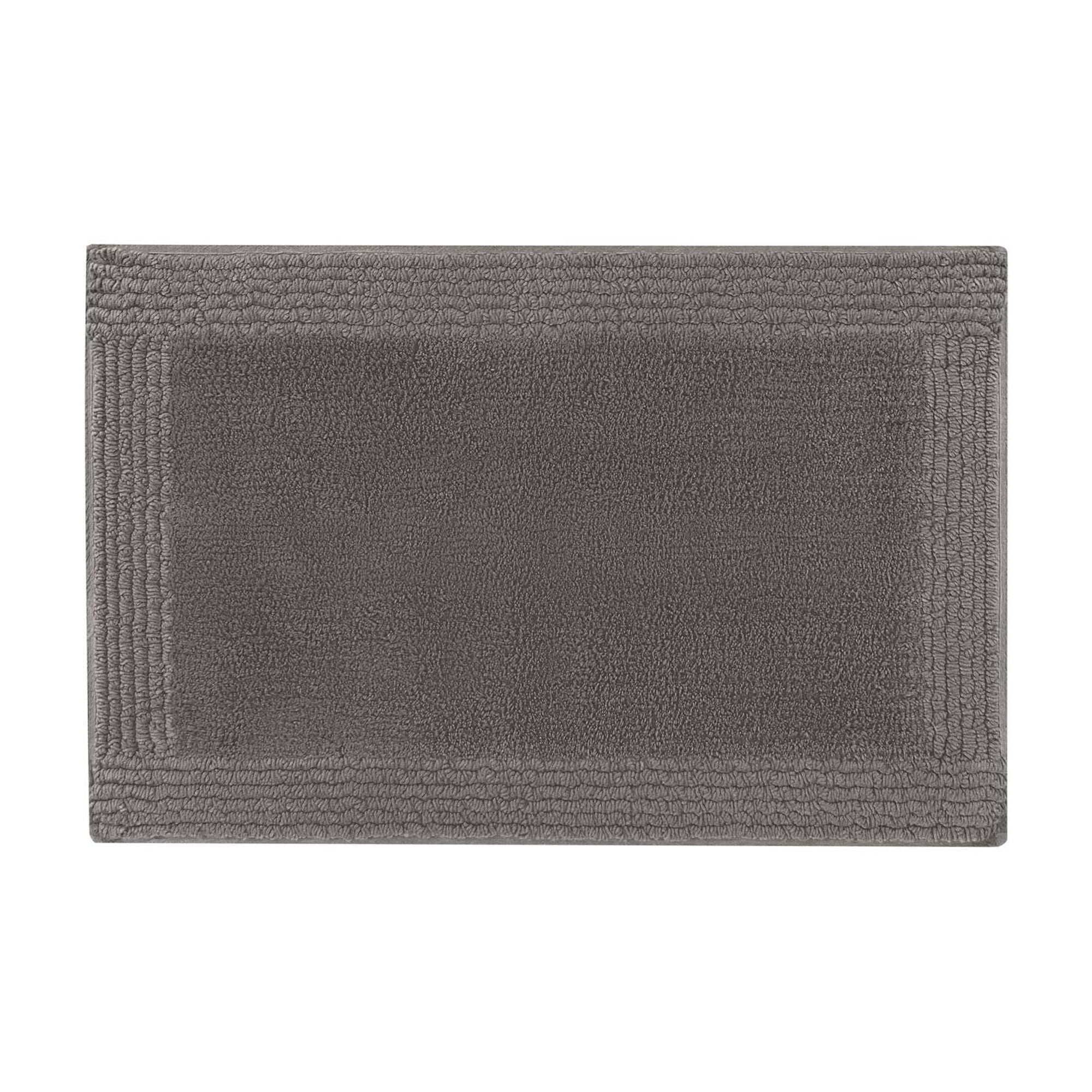 20x30 Inches Reversible Bath Rug, 100% Cotton 3000 GSM Tufted Bath Mat, Charcoal Luxury Soft Plush Bathroom Rug for Bathroom Shower Floor Home Decor