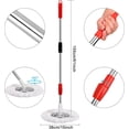 thumbnail image 3 of Spin Mop and Bucket Set, 360° Spin Mop and Bucket with Wringer Set and 3 Microfiber Mop Replacement Heads Refills, 61" Stainless Steel Extended Handle Spinning Mop Bucket System for Floor Cleaning, 3 of 7