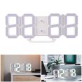 thumbnail image 4 of COSMOBETTY 1Pcs 3D LED Digital Clock Square White Plastic with Alarm Clock Date Display Temperature for Home Office Hotel, 4 of 8