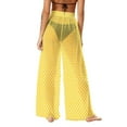 thumbnail image 6 of Levmjia Womens Swim Cover Up Pants Quick Dry Beach Vacation Chiffon Solid Color Wide Leg Sun Protection Lightweight Chiffon Pants For Pool Hot Spring, 6 of 7