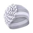 thumbnail image 2 of Ausyst Cowgirl Hat Classic Women India Hat Patchwork Braid Muslim Ruffle Chemo Hat Beanie Wrap Cap Hat on Clearance, 2 of 2