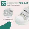 thumbnail image 3 of FUNCOO PLUS Kids Sneakers Toddler Girls Glitter Canvas Shoes with Hook and Loops, Silver, Size 6, 3 of 6