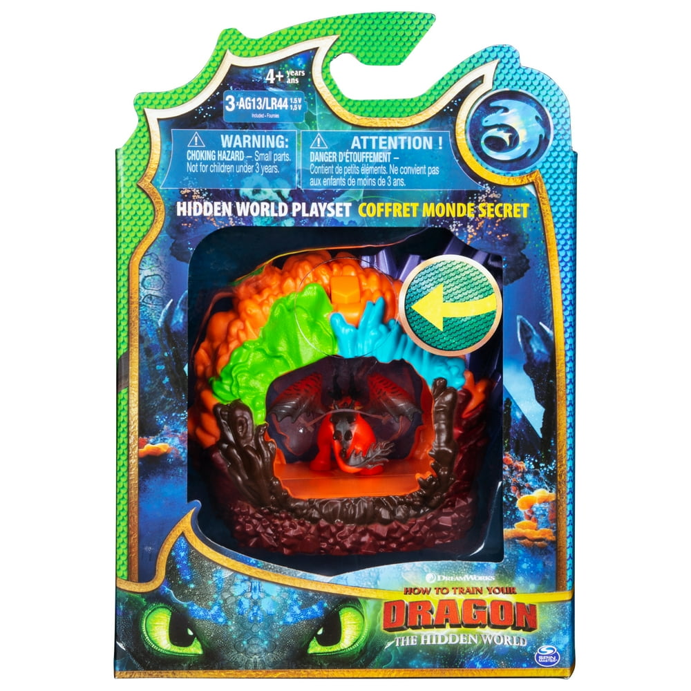 DreamWorks Dragons Hidden World Playset, Dragon Lair with Collectible Hookfang Figure, for Kids