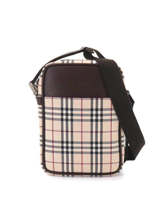 Pre-Owned Burberry Nova Check Shoulder Handbag, Canvas and Leather, Beige/Brown, Silver...