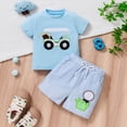 thumbnail image 2 of Little Boy Clothing Set Toddler Baby Golf Cart Print Short Sleeve T-Shirt & Striped Shorts 2-Piece Summer Outfit Toddler Boy Summer Clothes, 2 of 8