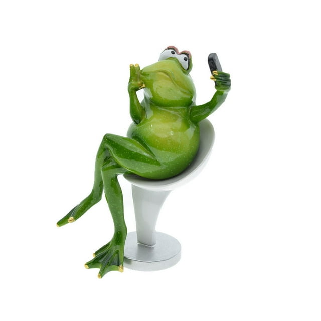 Matsuzay Figuritas de ranas de baño de animales artificiales, adorno multifuncional, regalos de cumpleaños de Navidad en miniatura simulados Decoración del hogar FR-69072 1 Matsuzay HA077476-02