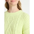 thumbnail image 4 of No Boundaries Cable Knit Sweater, Midweight, Women's, 4 of 5