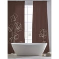 thumbnail image 5 of Brown Flowers Sheer Curtains 96 Inch Length 2 Panels Set, Pastoral Abstract Floral Minimalist Art Voile Window Treatment Semi Sheer Long Curtains Drapes for Bedroom/Living Room/Kitchen 52"x96"x2, 5 of 7