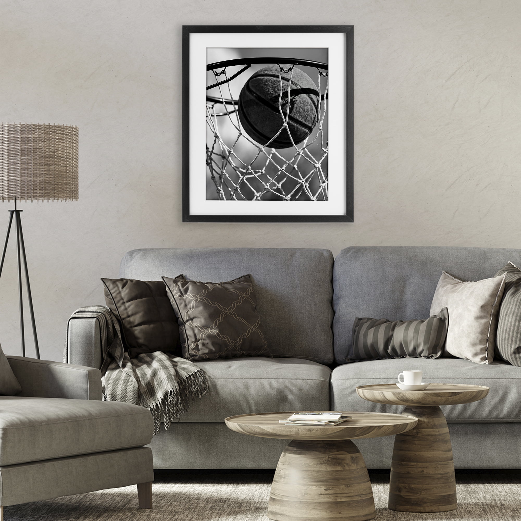 Stupell Industries Winning Basket Shot Black Framed Print Under Glass, design by Marcus Prime