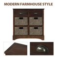thumbnail image 4 of Deiokin Rustic Storage Cabinet with Rattan Baskets, 28" Farmhouse Sideboard for Living Room, 4 of 8